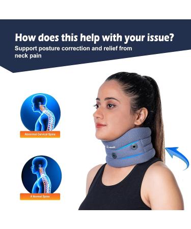 Wonder Care Soft Cervical Collar - Adjustable Neck Support Brace for Women & Men XL - Grey | Relief from Neck Pain - Buy Online on GoSupps.com