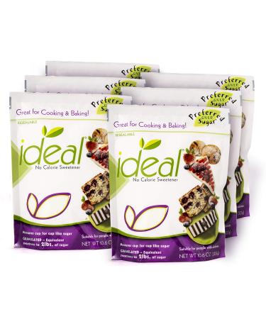 Ideal No Calorie Xylitol Sweetener: Natural, Non GMO, Keto Friendly, Bulk Granulated Sugar Substitute and Alternative, 10.6 Ounces Per Pouch - 6 Pouches 10.6 Ounce (Pack of 6)