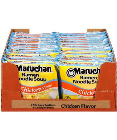 Maruchan Ramen Less Sodium Chicken, 3.0 Oz, Pack of 24