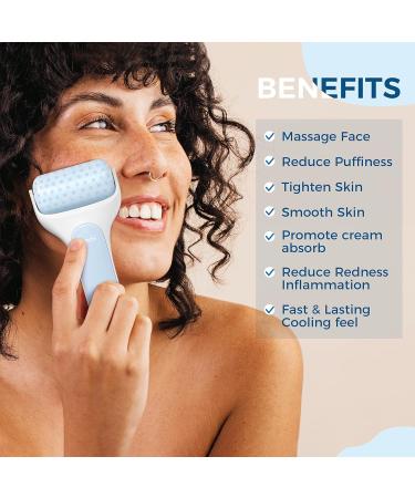 ZOMCHI Ice Roller for Face & Eye Puffiness Relief | Premium Massage Roller with Spare Roller & Hygienic Case - Relieve Fatigue Fast - Buy Online on GoSupps.com