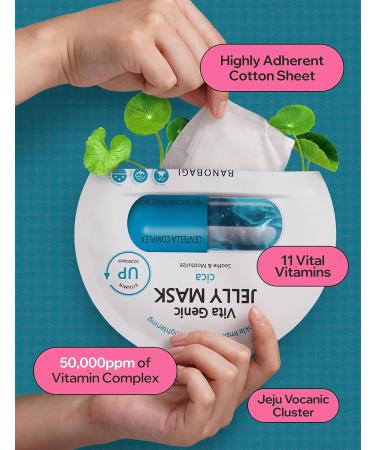 BANOBAGI Vita Genic Jelly Cica Face Masks Beauty w/Essence & 11 Vitamin Complex | Korean Face Mask Skin Care Sheet | Moisturizing Face Mask Facial Care for All Skin Types (1.8 fl oz 10 Sheets) - Buy Online on GoSupps.com