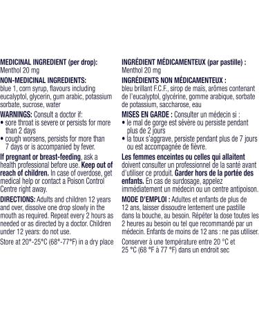 Vicks VapoCOOL Max Medicated Drops for Temporary Cough and Sore Throat Relief Lozenges Winterfrost Flavour 40 Count - Buy Online on GoSupps.com