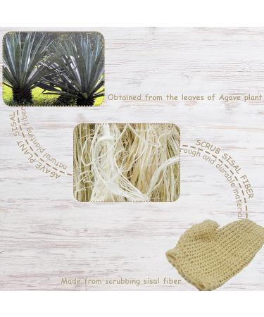 Natural Sisal Bath Spa Shower Scrubber Sponge Glove Mitt - Pack of 2 | Eco-Friendly, Anti-Aging, Renew Skin - Buy Online on GoSupps.com