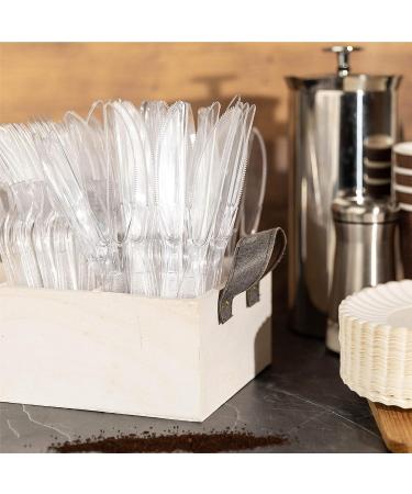 200 Pack Heavy Duty Disposable Plastic Knives - Food Grade Silverware Flatware Clear Cutlery - Buy Online on GoSupps.com