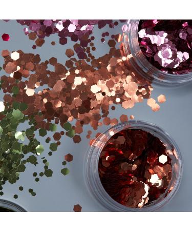 Classic Coarse-Grained Glitter from Moon Glitter | 100% Cosmetic Glitter for Face Body Nails Hair & Lips - Set of 6 Colors - 3G - Buy Online on GoSupps.com