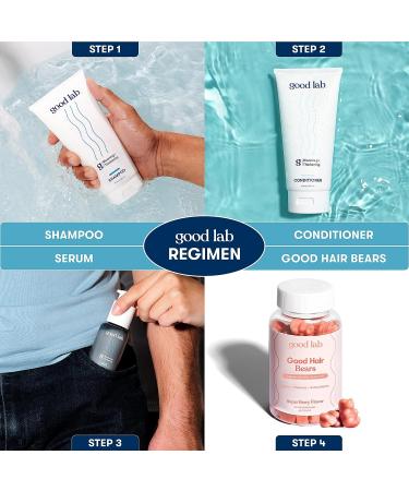 Good Lab Good Bear Hair Gummy Vitamins for Hair Growth & Thickening with Biotin, Vitamin B12, C, D, and Zinc - Men & Women - All Hair Types - 60 Gummies - Buy Online on GoSupps.com