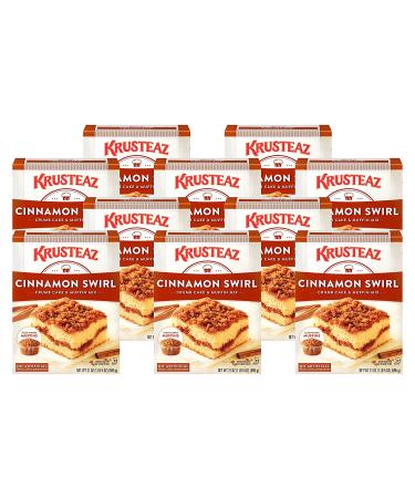 Krusteaz Cinnamon Swirl Crumb Cake & Muffin Mix, 21-Ounce Box, Pack of 10 - Delicious Cinnamon Muffins Included - Buy Online on GoSupps.com