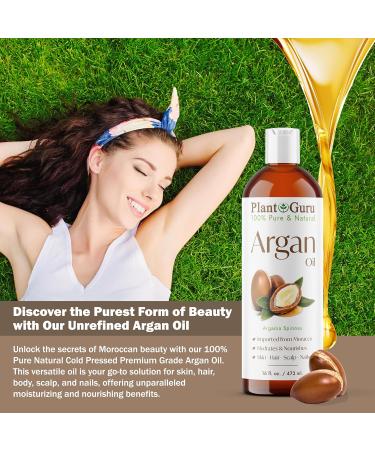 100% Pure Cold Pressed Moroccan Argan Oil 2 oz - Natural Hair Growth & Skin Moisturizer - Buy Online on GoSupps.com