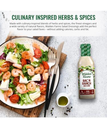 Walden Farms Near Zero Bacon Ranch Dressing 355ml - Delicious and Healthy Option for Salads and More - Buy Online on GoSupps.com