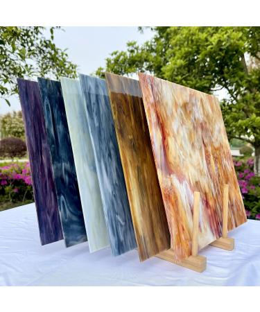 Unicoshape Stained Glass Sheets 12 x 12, Mosaic Glass 6-Pack (5.8sf), Colorful Cathedral Art and Crafts Sheets for DIY Hobbyists and Projects, Assorted Colors, Easy to Cut (Dark Opal Mixed) Dark Series - 6 Pack - Buy Online on GoSupps.com