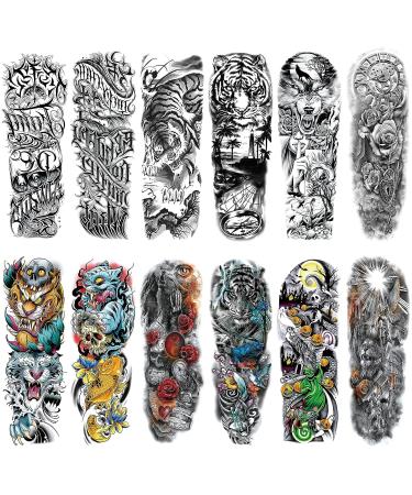 GFHIH Christmas Full Arm Temporary Tattoos for Men and Women - Waterproof & Realistic Sleeve Designs - Long Lasting Holiday Gift - 12 Sheets (L19xW7) - Buy Online on GoSupps.com
