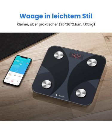 Etekcity Ultra-Slim Smart Body Fat Scale - 12 Body Metrics iOS & Android Compatible 180 kg/400 lb Capacity - Accurate BMI Muscle Mass & More - Buy Online on GoSupps.com