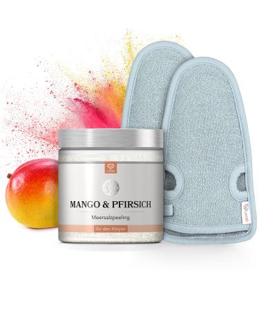 LOWELL body peeling set with peeling glove - skin peeling 500g hammam peeling glove for body and face - body scrub - mango & peach mango peach gray/gray - Buy Online on GoSupps.com