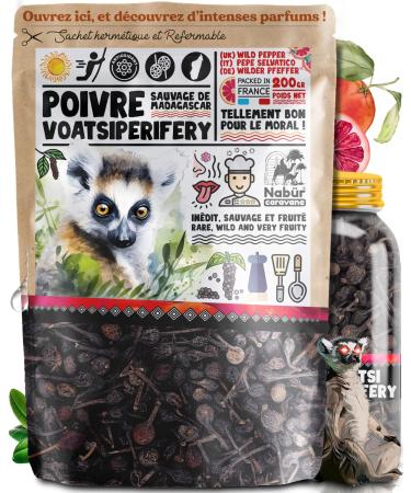 Nab r - 200gr Poivre sauvage Voatsiperifery de Madagascar Gourmet Fruit Floral Poivre de Madagascar Sauvage 200 gr