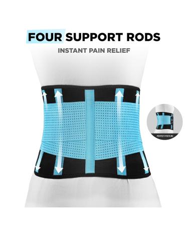 Vitalbak Back Bandage for Men & Women | Lumbar Support Belt | Relieves Hip & Back Pain | Adjustable Settings (Blue M) - Buy Online on GoSupps.com