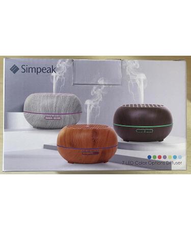 Simpeak 550ml Aroma Diffuser - Wood Essential Oil Ultrasonic Humidifier with Remote Control | Aromatherapy & Scents - Light Brown - Buy Online on GoSupps.com