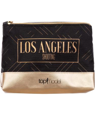 Brandselle Women's Cosmetic Bag | Stylish Make-Up Bag | Cultural Motif Design Inspired by Germany's Next Top Model | Gold & Black | 20x14x8 cm | International Shipping Available - Buy Online on GoSupps.com