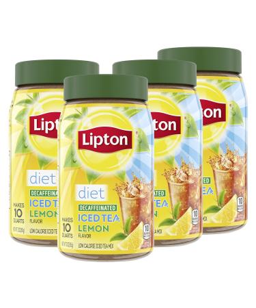 Lipton Diet Iced Tea Mix, Lemon, Caffeine-Free, Sugar-Free Black Tea Mix, Makes 10 Quarts (Pack of 4) Diet Decaf