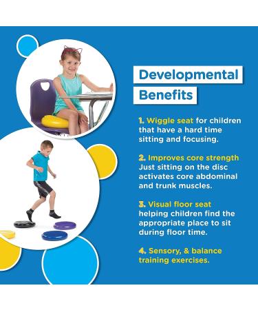 Bintiva 2 Pack Purple Stability Balance Discs with Free Pump - Bulk Packaging | Inflated Exercise Disc Set - Buy Online on GoSupps.com