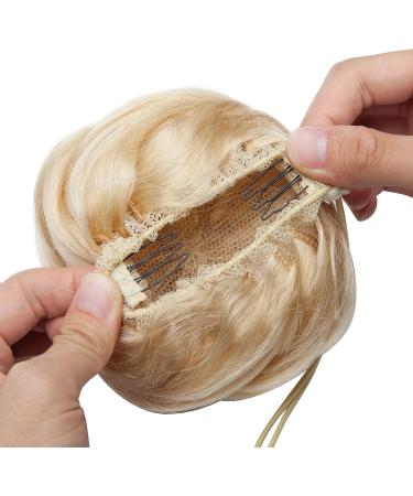 Scrunchies Hair Bun Updo Donut Chignons 100% Remy Clip in Ponytail Extensions Curly Messy Human Hair Bun 613 Bleach Blonde - Buy Online on GoSupps.com