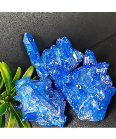 Home Decoration Crystal Cluster Specimen Blue Angel Aura Flower Natural Electroplating Gemstone Quartz Cluster Stones Home Collections (Size : 70-90g) - Buy Online on GoSupps.com