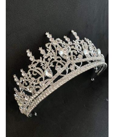 Baroque Crystal Water Drop Bridal Tiara Crown for Wedding | Rhinestone Leaf Jewelry - Buy Online on GoSupps.com