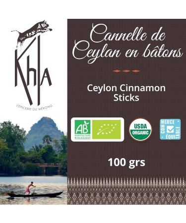 Khla - Organic Ceylon Cinnamon Sticks 100g - Premium Whole Sri Lankan Cinnamon - Cooking & Baking Ingredient - Asian Spice - Christmas Recipes Cinnamon Rolls - Origin Sri Lanka - Buy Online on GoSupps.com