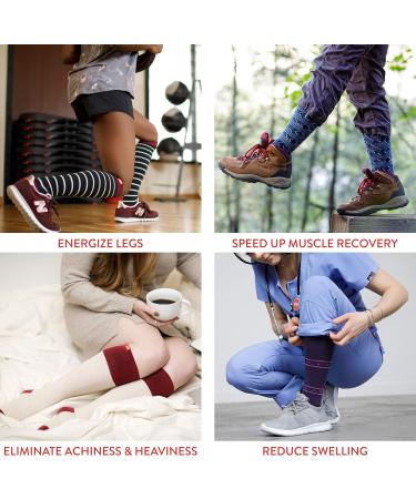 Vim & Vigr Cotton Compression Stockings 20-30 mmHg Medical Grade - Navy Blue Marl Size M/L - International Shipping Available - Buy Online on GoSupps.com
