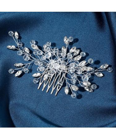Bridal Hair Comb Flower Crystal Bride Wedding Hair Comb Rhinestone Bridal Side Comb Silver Crystal Bridal Hair Comb Sparkle Bridal Hair Accessories For Women Girls Brides Bridesmaids - Buy Online on GoSupps.com