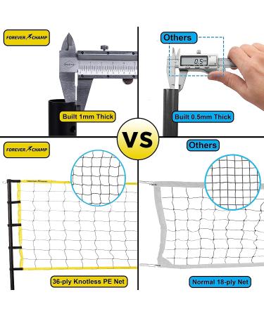 Forever Champ Volleyball Net System with Regulation Size Net, PU Volleyball, Steel Poles & Pump - Ideal for Backyard, Beach, or Pool - Buy Online on GoSupps.com