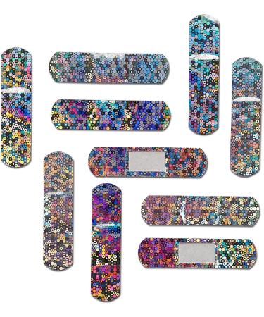 100 Count Glitter Bandages for Kids - Colorful Design, Latex-Free Fabric - First Aid for Minor Cuts & Scrapes - Buy Online on GoSupps.com
