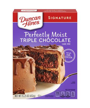 Duncan Hines Signature Perfectly Moist Triple Chocolate Cake Mix, 12 - 15.25 OZ Boxes