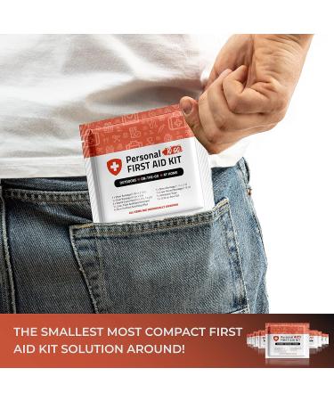 10 Pack Personal First Aid Kit for Minor Cuts, Scrapes, and Burns - Ideal for Home, Office, Car, School, Business, Camping - Individually Wrapped First Aid Products (Orange) - Buy Online on GoSupps.com