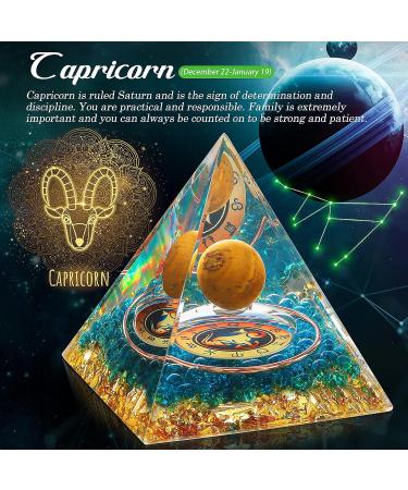 HuiJuKeJi Capricornus Crystals Stone Pyramid - 12 Constellations & Tiger Eye Birthstone for Energy Healing Meditation - Buy Online on GoSupps.com