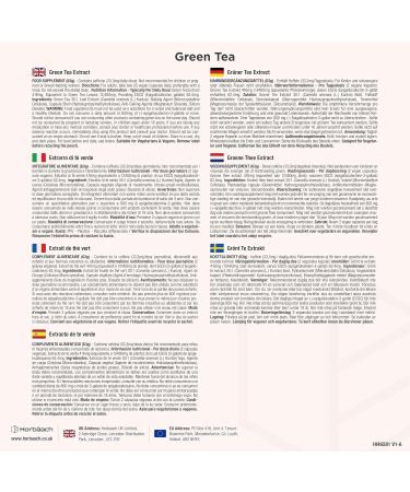 Extrait Th Vert Gelules 12480 mg | Green Tea Extract | Extrait Haute R sistance | 120 G lules de Poudre | V g talien et V g tarien | by Horbaach - Buy Online on GoSupps.com