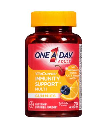 One A Day VitaCraves Immunity Support Multivitamin Gummies* Supplement with Vitamins A Vitamin C Vitamin D B6 B12 Zinc & more 70 Count