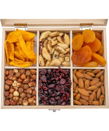 Balmond Premium Nuts Gift Box - 600g Assorted Fruit & Nut in Beautiful Wooden Box - Brazil nuts Almonds Hazelnuts - Suitable for Halal Kosher Gluten Free Vegan & Vegetarian Diets - Buy Online on GoSupps.com