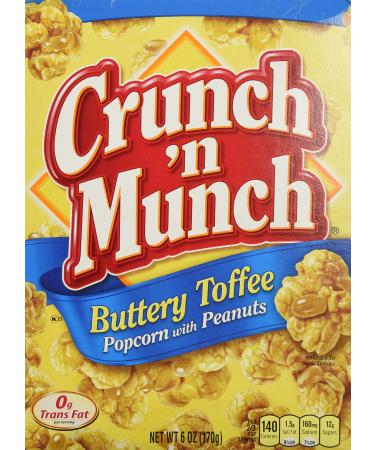 Crunch n Munch Buttery Toffee Popcorn & Peanut Snack 6oz Box (Pack of 3) by Crunch 'n Munch
