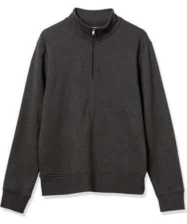 Amazon Essentials Men's Long-Sleeve Quarter-Zip Fleece Sweatshirt - Large Charcoal Heather - Buy Online on GoSupps.com