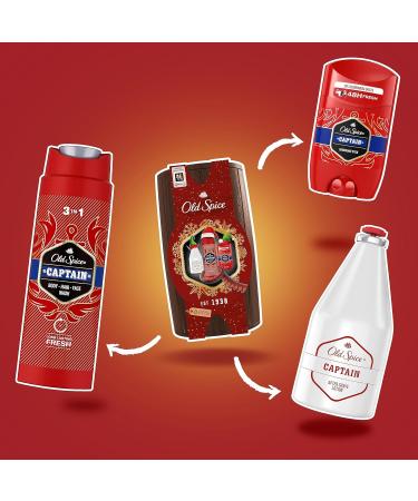 Old SPICE Wooden Barrel Gift Set for Men - Captain Deo Stick Shower Gel & After Shave Lotion | International Shipping Available - Buy Online on GoSupps.com