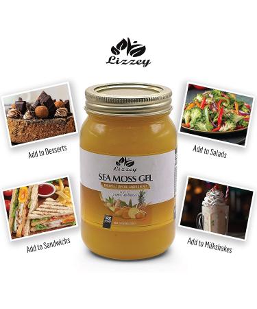 Lizzey Organic Pineapple Sea Moss Gel with Turmeric & Ginger - Immune & Digestive Support Superfood - Buy Online on GoSupps.com