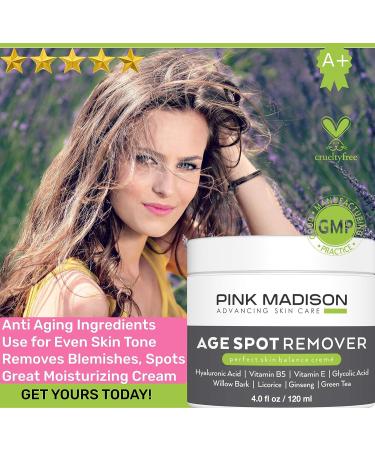 Pink Madison Dark Spot Corrector - Best Age Spot Remover for Face, Hands, Body - 4oz Cream - Buy Online on GoSupps.com