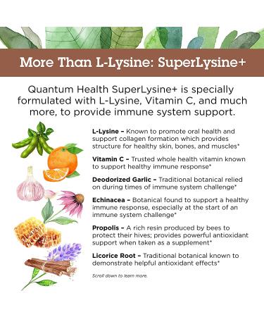 Quantum Health Super Lysine+ | Immune Support with Vitamin C & Echinacea | 90 Tablets - Buy Online on GoSupps.com