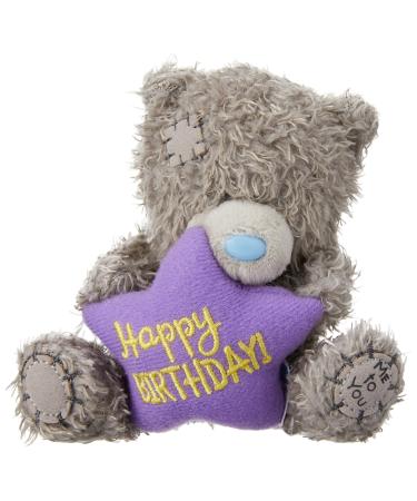 Me to You Tatty Teddy with Happy Birthday Star - Official Collection Blue grey purple 11 x 8 x 9 cm 40 Grams Single