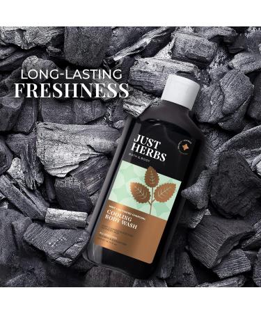 Ju-st He rb-s Deep Cleansing Cooling Body Wash with Mint & Activated Charcoal - 300ml for Men & Women | Refresh & Revitalize - Buy Online on GoSupps.com