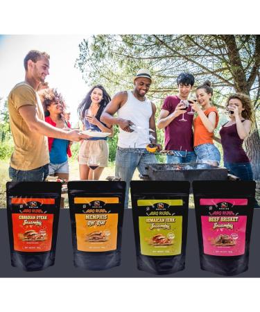 Smoldr BBQ Jamaican Jerk & Memphis Rib Rub - 2 x 150g Resealable Pouch, American Smokey Barbecue Seasoning - Buy Online on GoSupps.com