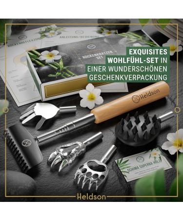 Heldson Back Scratcher - Telescopic Wooden Back Scratchers for Men & Women | 6 Scratch Variants | Perfect Gift for Seniors - Buy Online on GoSupps.com