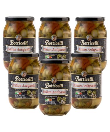 Botticelli Premium Italian Antipasto in a Jar (Pack of 6) - Authentic Italian Antipasto with Artichoke, Olives & Mushroom - For Antipasto Appetizer, Antipasto Salad & Antipasto Plates - 18oz 18 Ounce (Pack of 6)