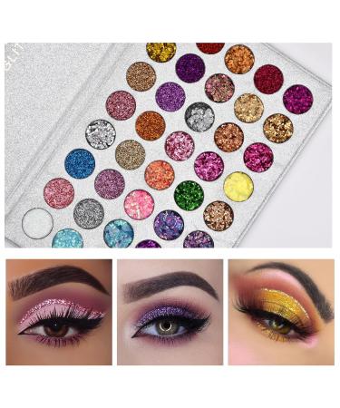 Jinlaili 40 Colors Glitter Eyeshadow Palette - Vibrant Waterproof & Durable Shimmering Eye Makeup - Buy Online on GoSupps.com