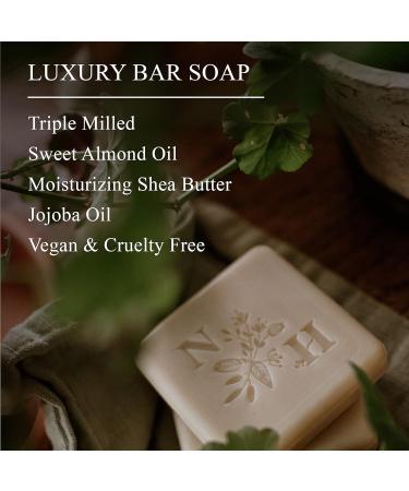 Bronnley England Black Tea & Peony Triple Milled Vegan Soap Bars - Set of 3 | Palm Oil-Free & Plastic-Free Packaging - 3.5oz each - Buy Online on GoSupps.com